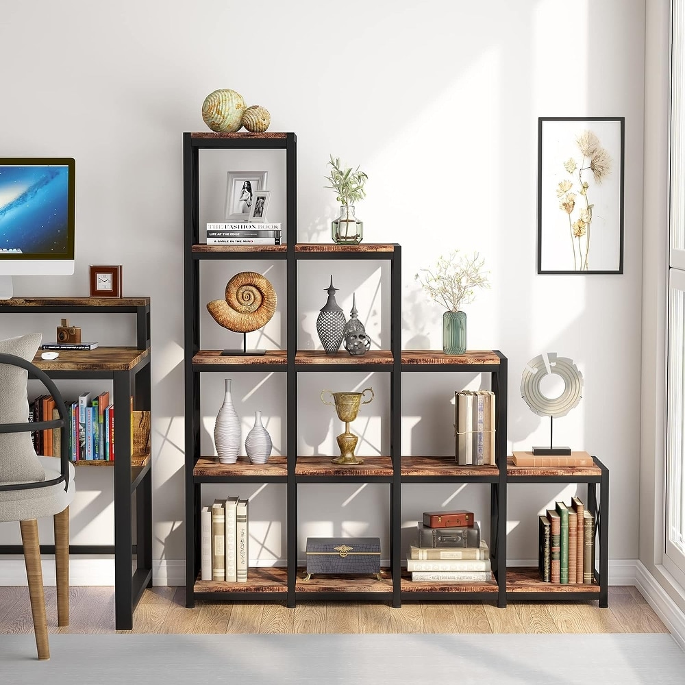PAKASEPT 14 Shelves Bookshelf  Ladder Corner Bookshelf