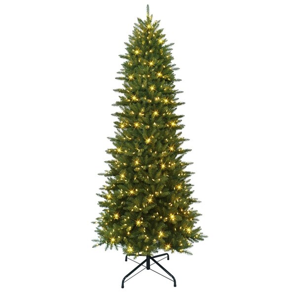 10' LED Slim Fraser Fir Artificial Christmas Tree，Color Select Lights