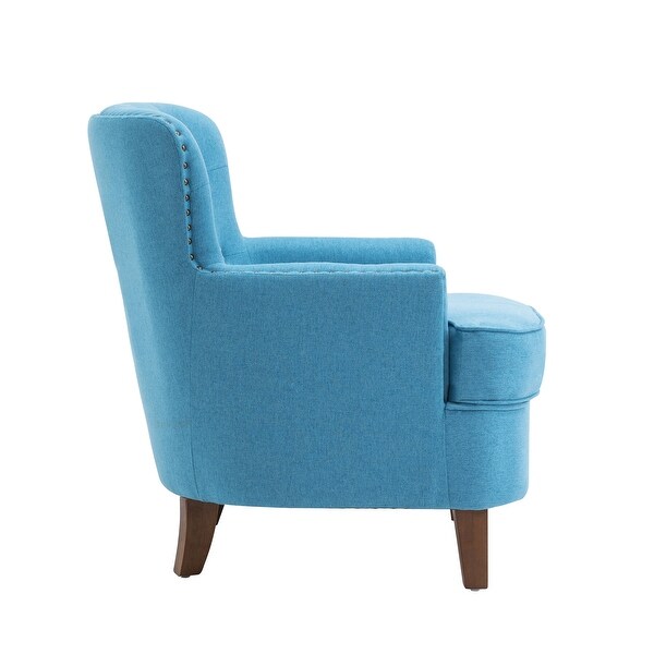 Porthos Home Idir Accent Chair， Fabric Upholstery， Rubber Wood Legs