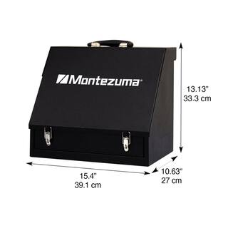 Montezuma 15 in. W x 11 in. D Portable Handheld Steel Shop Triangle Tool Box for Sockets Wrenches and Screwdrivers SB150B