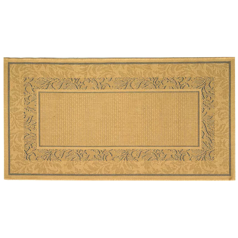 Safavieh Courtyard Leaves Framed Indoor Outdoor Rug