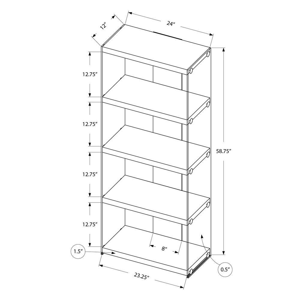 Glossy White with Tempered Glass Etagere HD3289