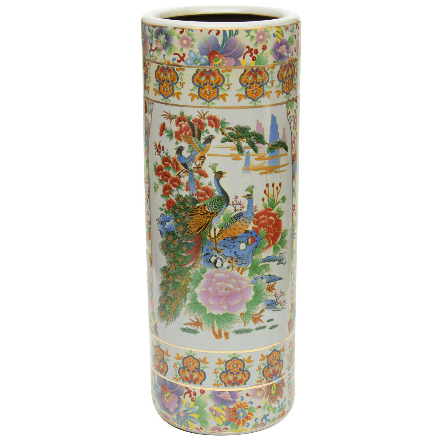 24 Satsuma Birds and Flowers Porcelain Umbrella Stand