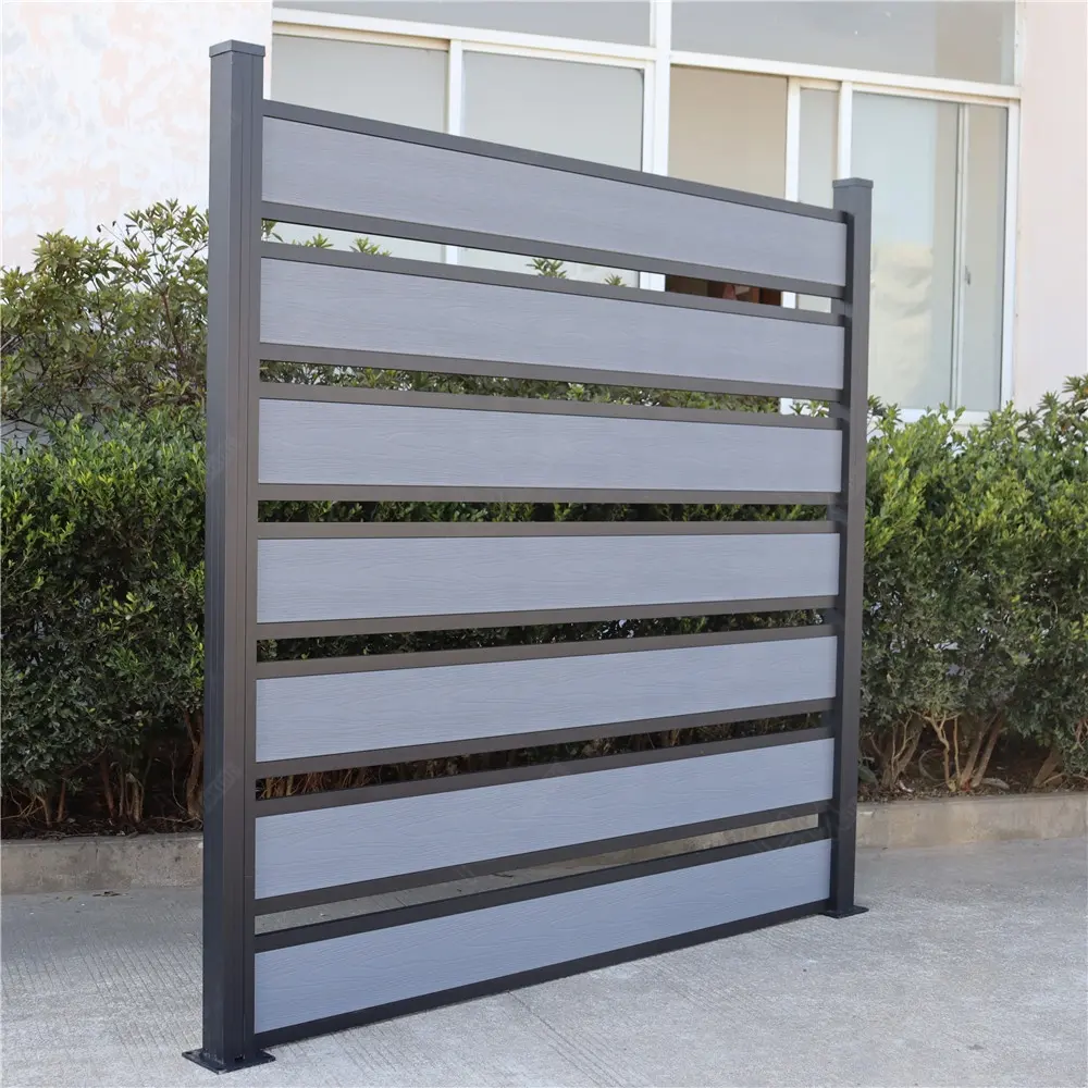 OEM WPC Fence Panel Waterproof Easy installation European Market Outdoor Fences garden easy install wpc fence