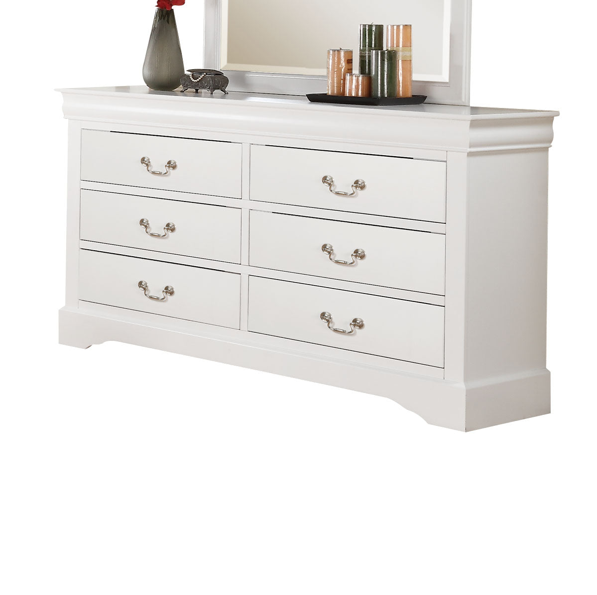 Acme Furniture Louis Philippe III White Dresser with Six Drawers