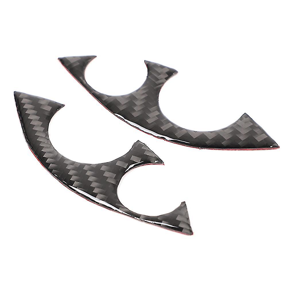 2pcs/set Car Carbon Fiber Steering Wheel Decoration Cover Trim Sticker Fit For Smart 453 Fortwo 201