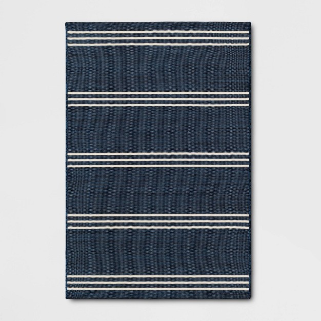 4 x27 X 6 x27 Outdoor Rug Stripe Navy