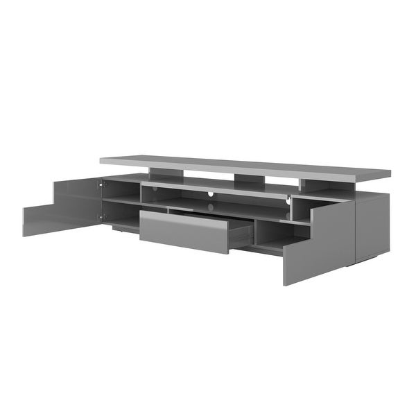 Strick and Bolton Sparkes 77-inch High Gloss TV Stand with LED Lights