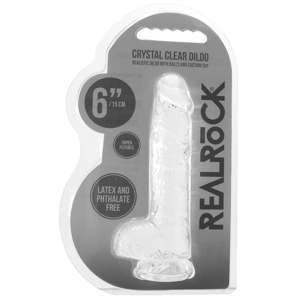 RealRock 6 Inch Realistic Ballsy Dildo in Crystal Clear