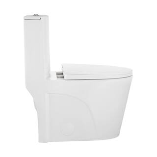 Swiss Madison St. Tropez 1-Piece 1.11.6 GPF Dual Flush Elongated Toilet in Glossy White Seat Included SM-1T254