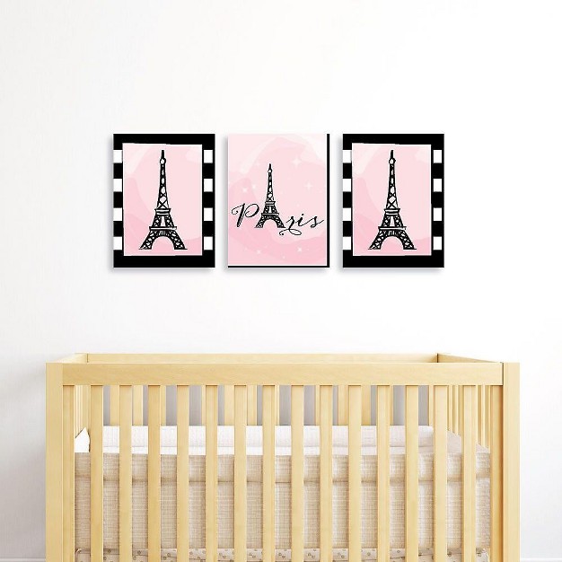 Big Dot Of Happiness Paris Ooh La La Baby Girl Nursery Wall Art Kids Room Decor And Eiffel Tower Home Decor 7 5 X 10 Inches Set Of 3 Prints