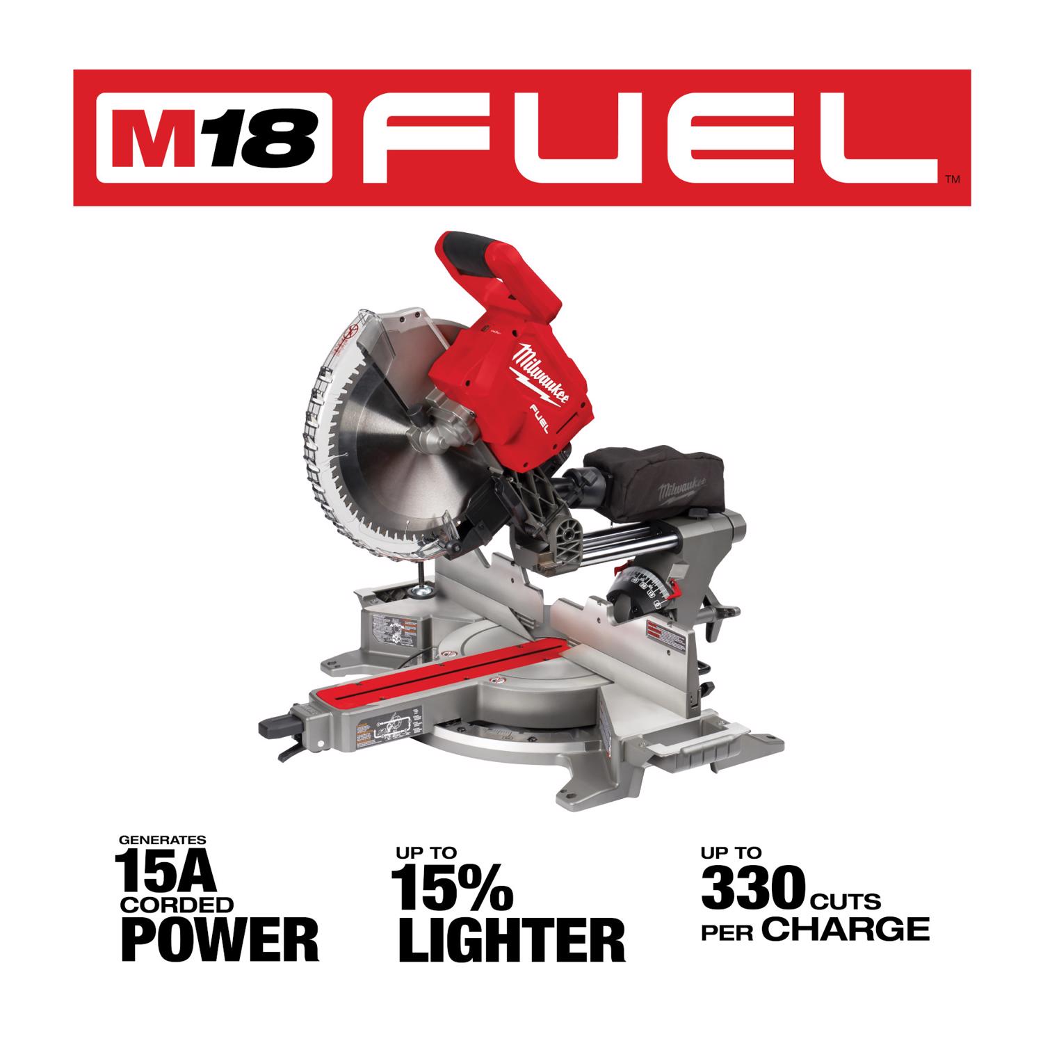 MW M18 FUEL 18 V 12 in. Cordless Brushless Dual-Bevel Sliding Compound Miter Saw Tool Only