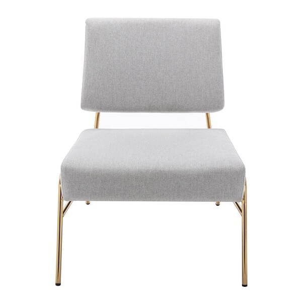 Elegant Design Armless Accent Chair with Golden Metal Frame