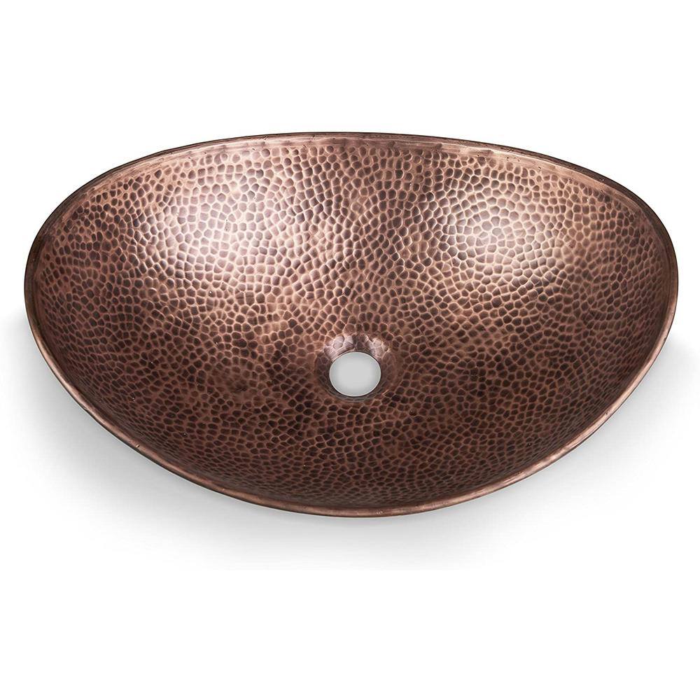 Monarch Abode 19 in. Hand Hammered Harbor Vessel Bathroom Sink in Pure Copper 17086