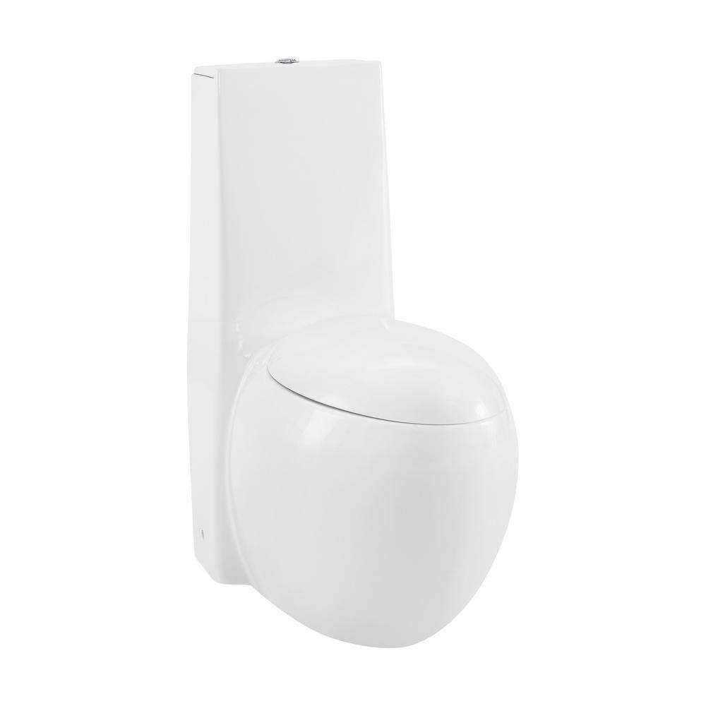 Swiss Madison Plaisir 1-piece 1.11.6 GPF Dual Flush Elongated Egg Toilet in Glossy White Seat Included SM-1T660