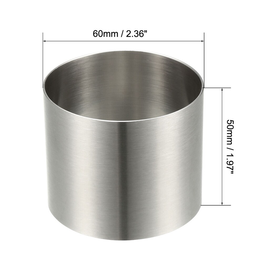 Cake Mold Ring 60mm Diameter Stainless Steel Cake Mould Baking Ring   Silver Tone
