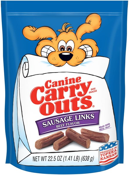 Canine Carry Outs Sausage Links Beef Flavor Dog Treats