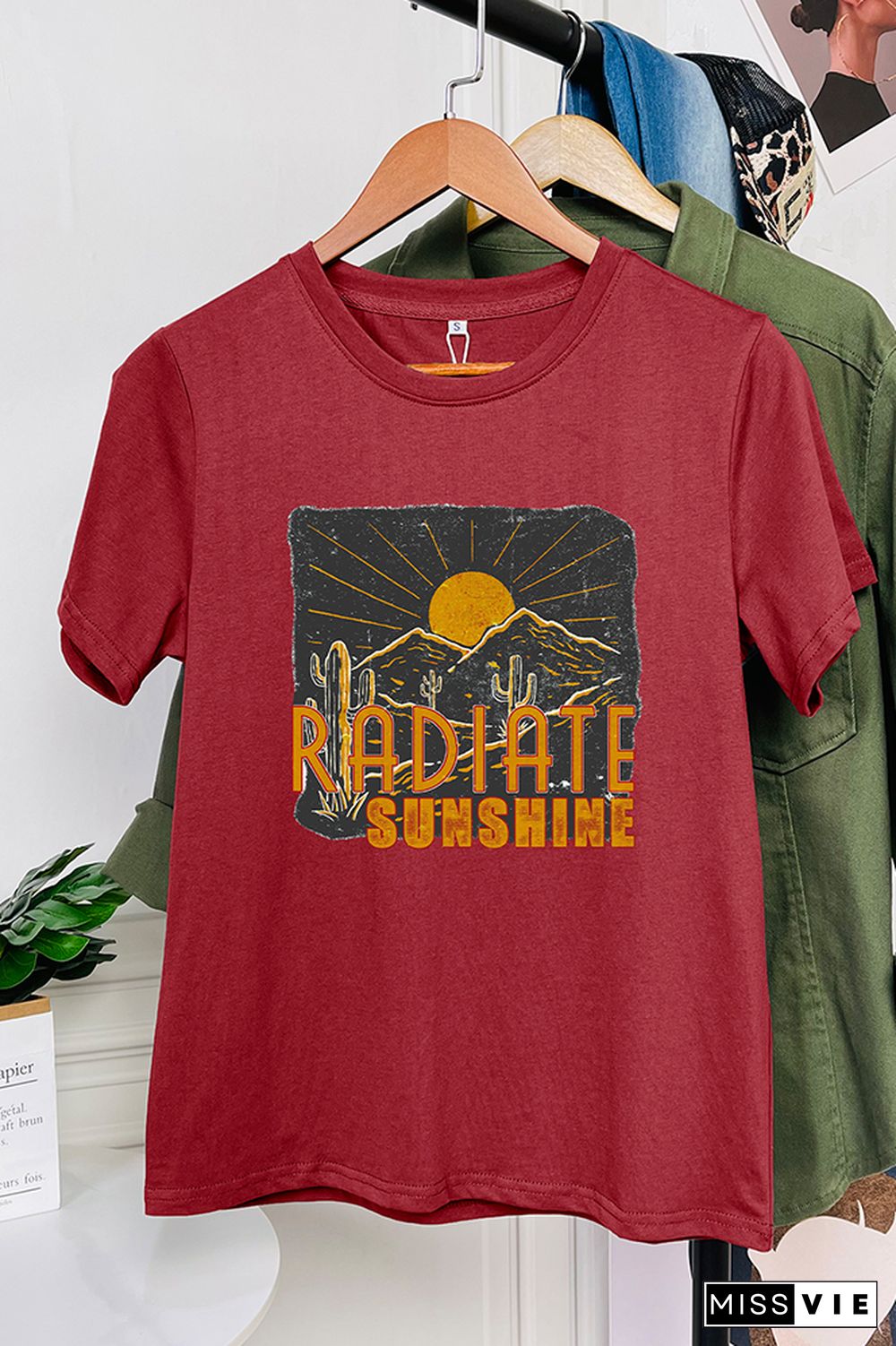 Radiate Sunshine Cactus Desert Graphic Tee Wholesale