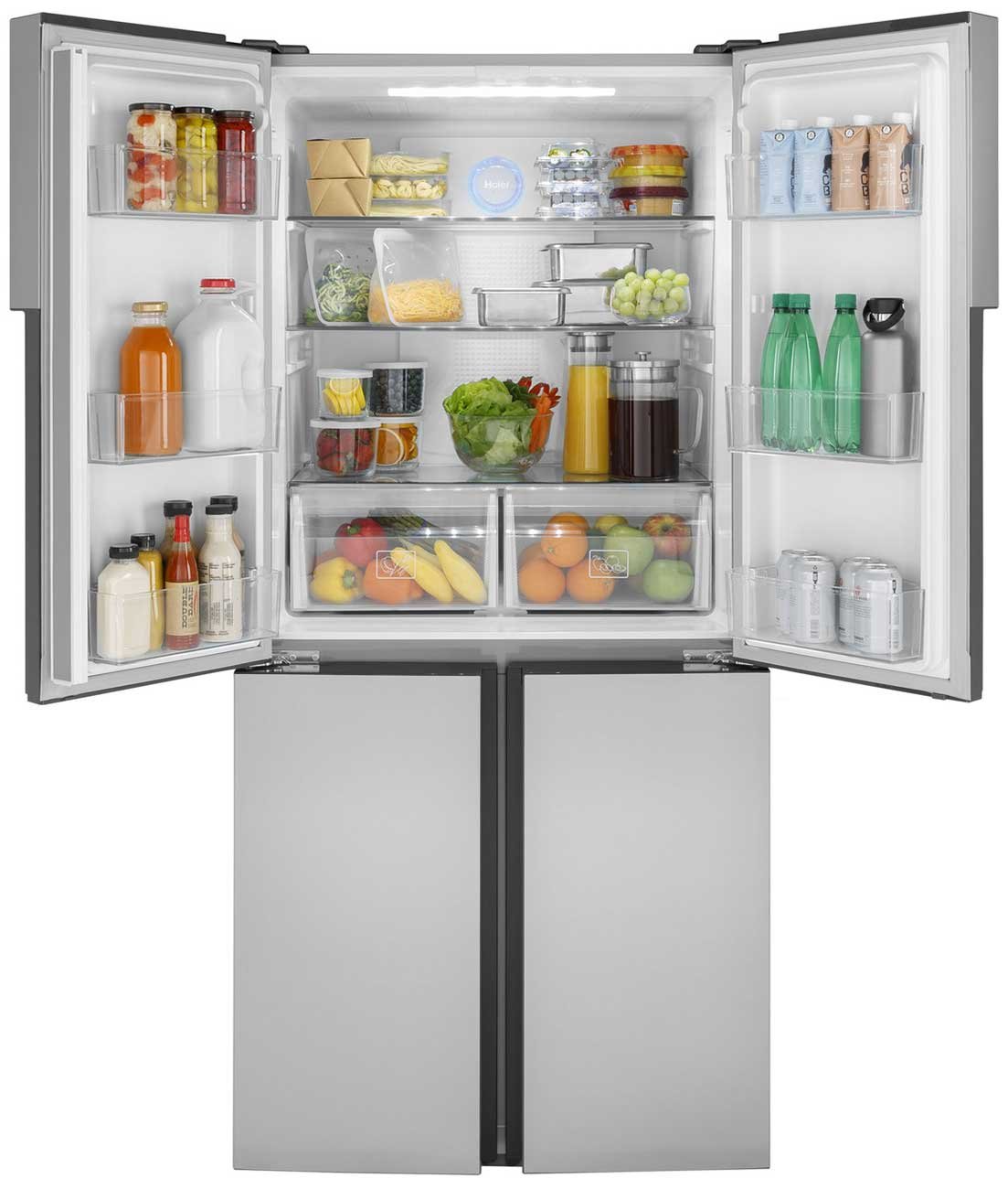 Haier 16.4 Cu. Ft. Fingerprint Resistant Stainless Steel Quad Door Refrigerator