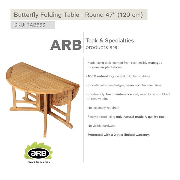 Teak Folding Butterfly Dining Table