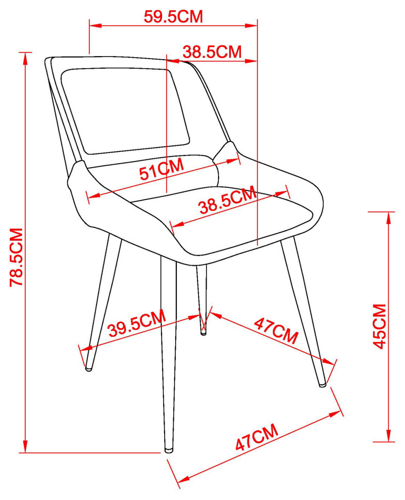 Mid Century Modern Fabric Side Chair   Midcentury   Dining Chairs   by WHI  Houzz