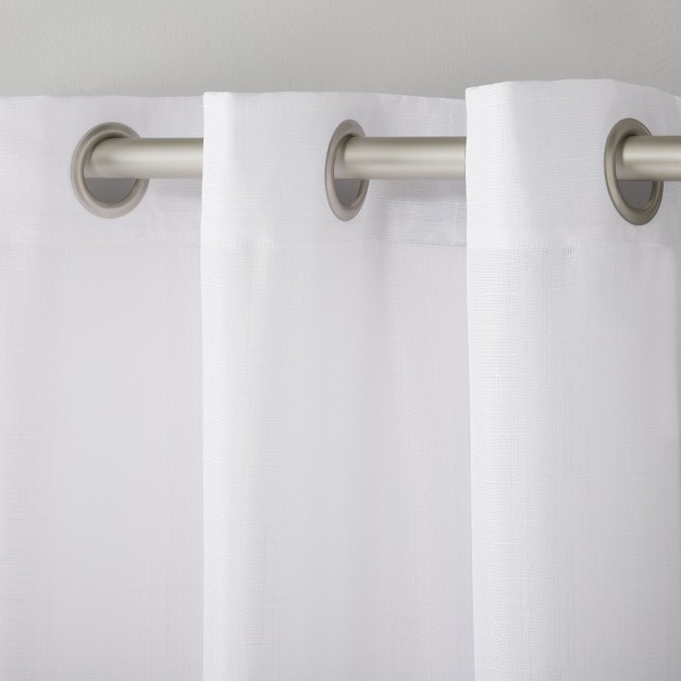 Estate View Ladner Light Filtering Grommet Top Curtain Panel Pair 38 quot x96 quot Winter White