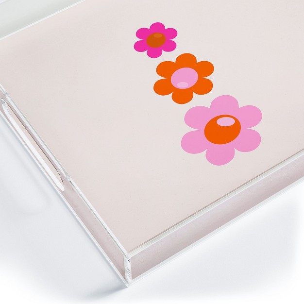 Daily Regina Designs Les Fleurs 01 Abstract Retro Acrylic Tray Deny Designs