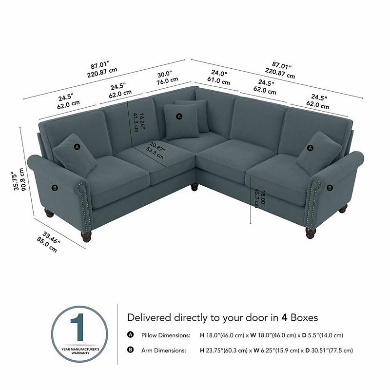 Coventry 87W L Shaped Sectional Couch