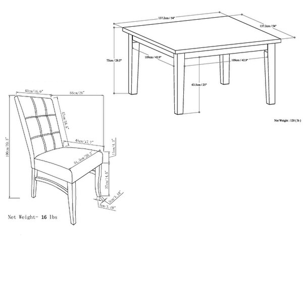 WYNDENHALL Hawthorne Contemporary 9 Pc Dining Set with 8 Upholstered Dining Chairs and 54 inch Wide Table