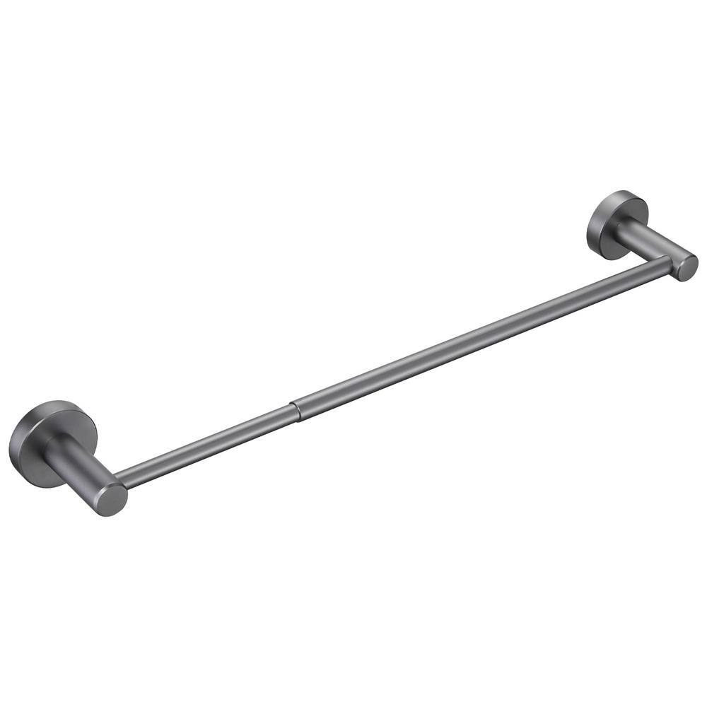 FUNKOL 1 pc. 16-27 in. Adjustable Expandable Towel Bar for Bathroom Kitchen Thicken Space Aluminum Wall Mount Gun Gray LZW#58001