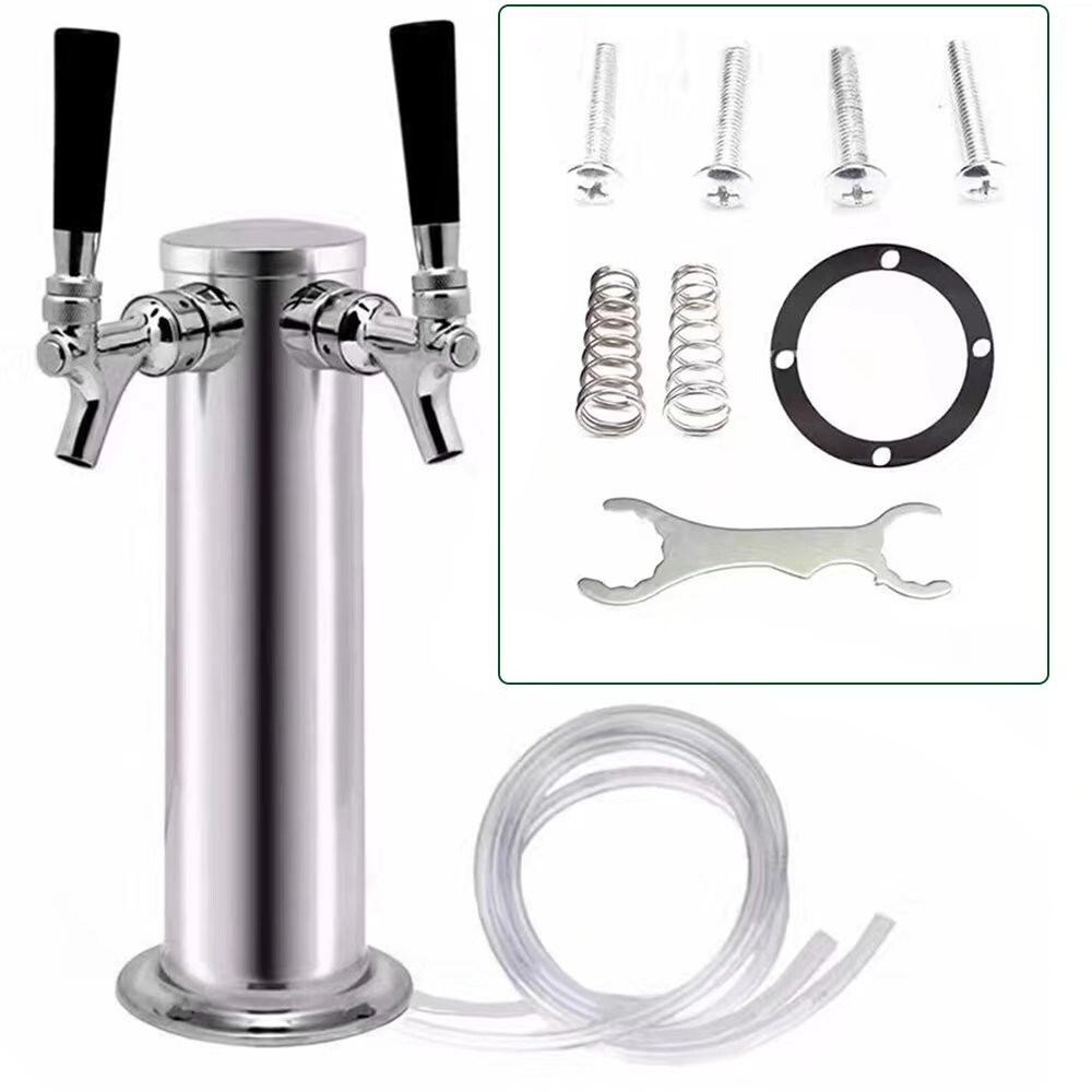 Modern Dual Faucet Stainless Steel Beer Dispenser   13\