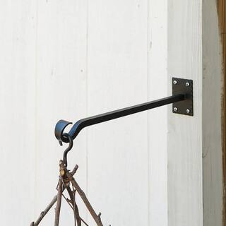 ACHLA DESIGNS 3 in. Tall Black Powder Coat Metal Lodge Straight Brackets with Multiple Hooks (Set of 2) B-106-2