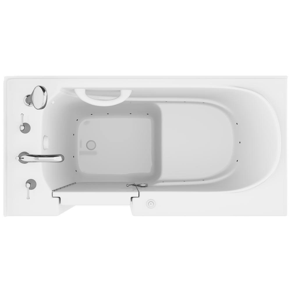 Universal Tubs Builder's Choice 53 in. Left Drain Quick Fill Walk-In Air Bath Tub in White B2653LWA