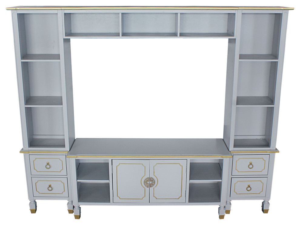 House Marchese Entertaiment Center  Pearl Gray Finish   Traditional   Entertainment Centers And Tv Stands   by Acme Furniture  Houzz