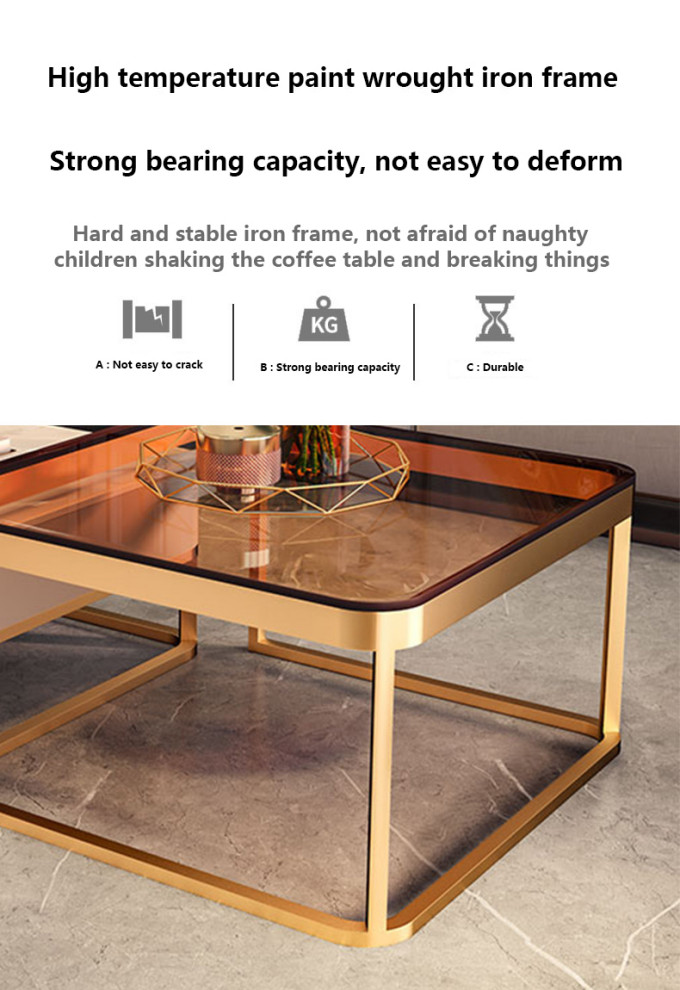 Gold/Black Nordic Coffee Table For Living Room   Modern   Coffee Table Sets   by Miron Demid LLC  Houzz