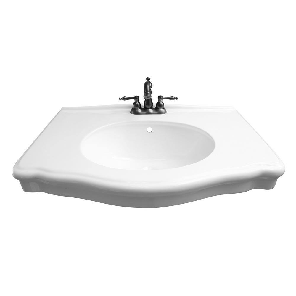 Barclay Products Anders Wall-Hung Sink in White with 4 in. Centerset Faucet Holes 4-3004WH