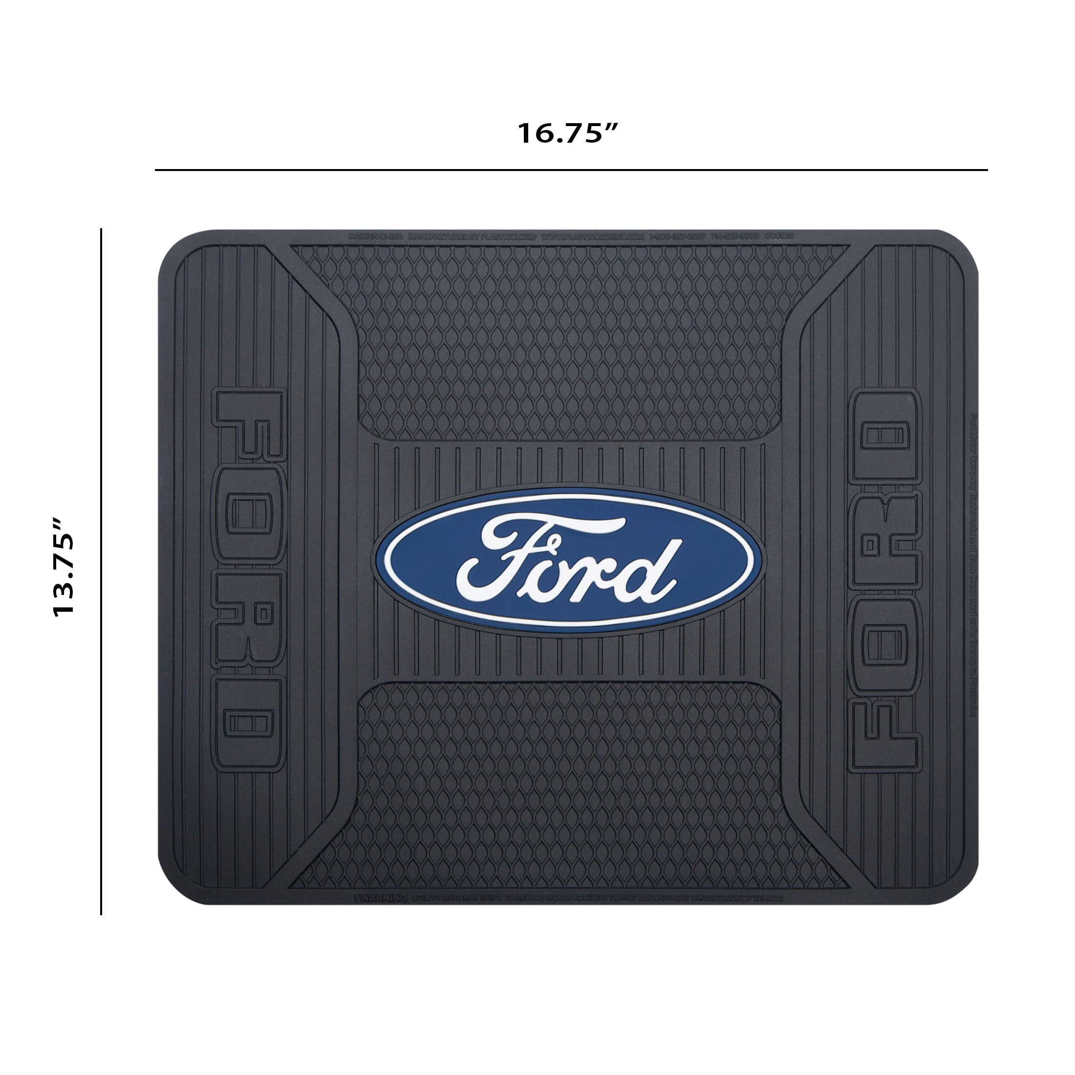 Plasticolor Ford Elite Series Universal Fit Black Vinyl Utility Mat， MPN 001219， 1pc