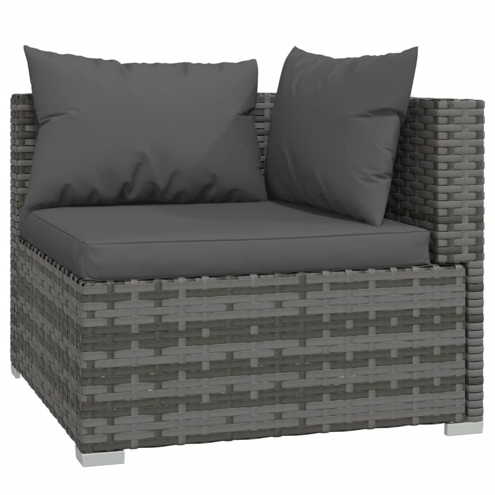 vidaXL Patio Lounge Set Outdoor Sectional Sofa Set Table Garden Poly Rattan