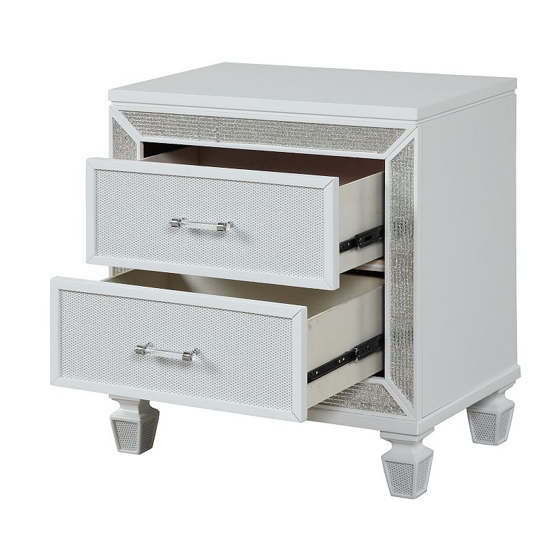 Crystal Modern Style 2-Drawer Nightstand Made with Wood