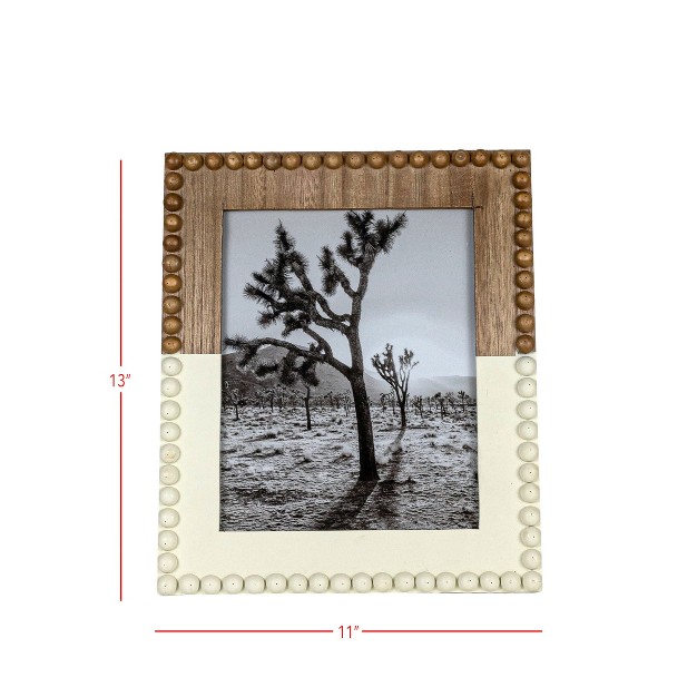 8x10 Inch Beaded Picture Frame White Dipped Wood Mdf amp Glass By Foreside Home amp Garden