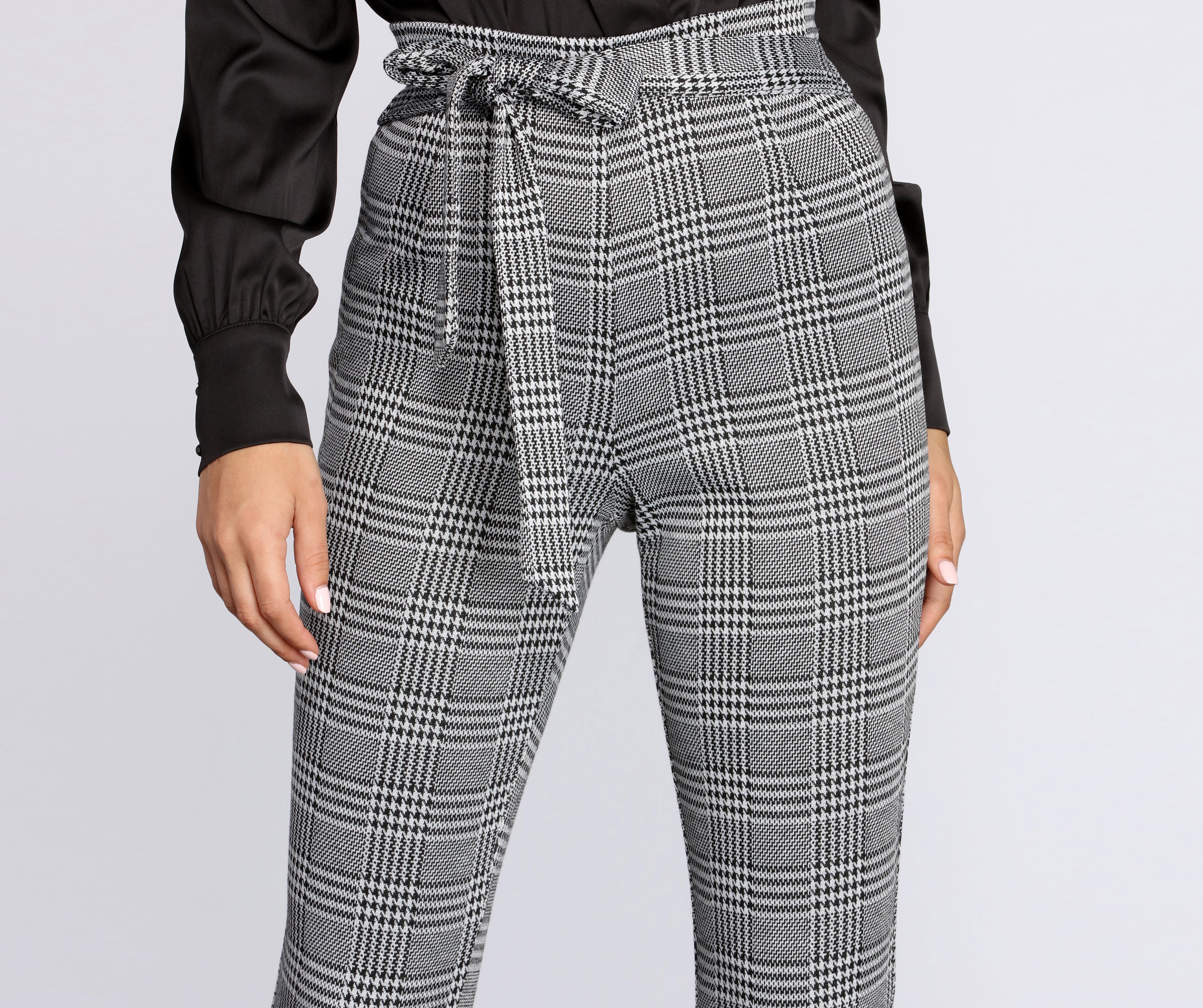 Tapered Glen Plaid Trousers