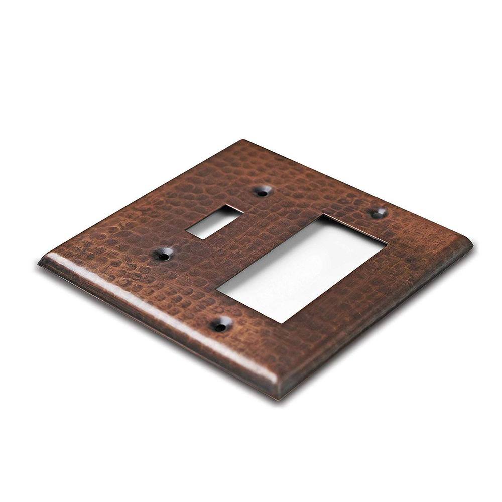 Monarch Abode Pure Copper Hand Hammered 1 Toggle1 Rocker Wall Plate 17011