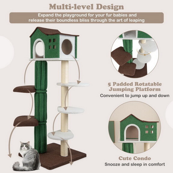 Costway 19345286 Multi level Cat Tree with Condo a...