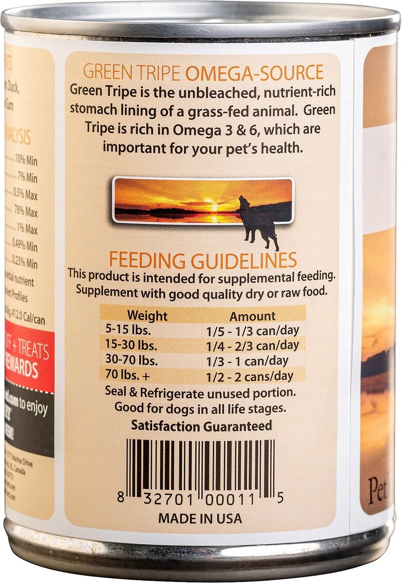 PetKind Tripett Green Beef Tripe， Duck and Salmon Grain-Free Canned Dog Food