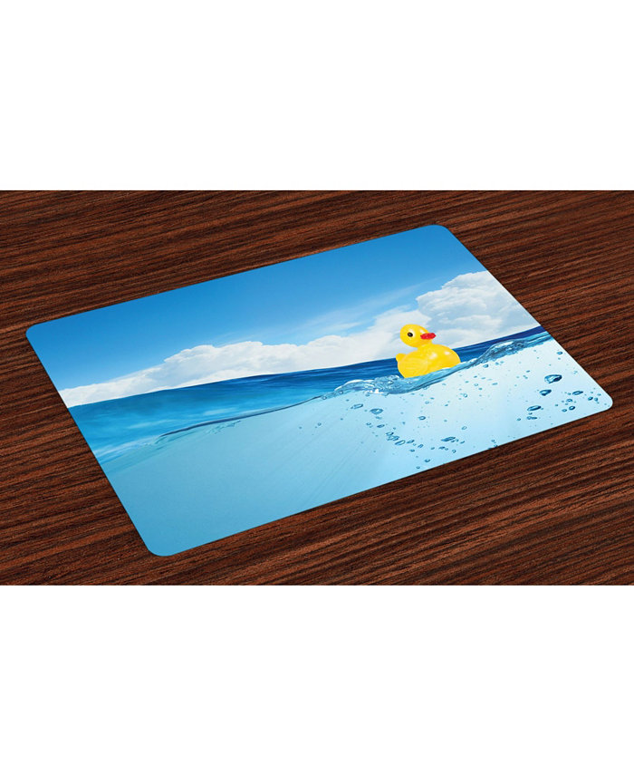 Ambesonne Rubber Duck Place Mats Set of 4