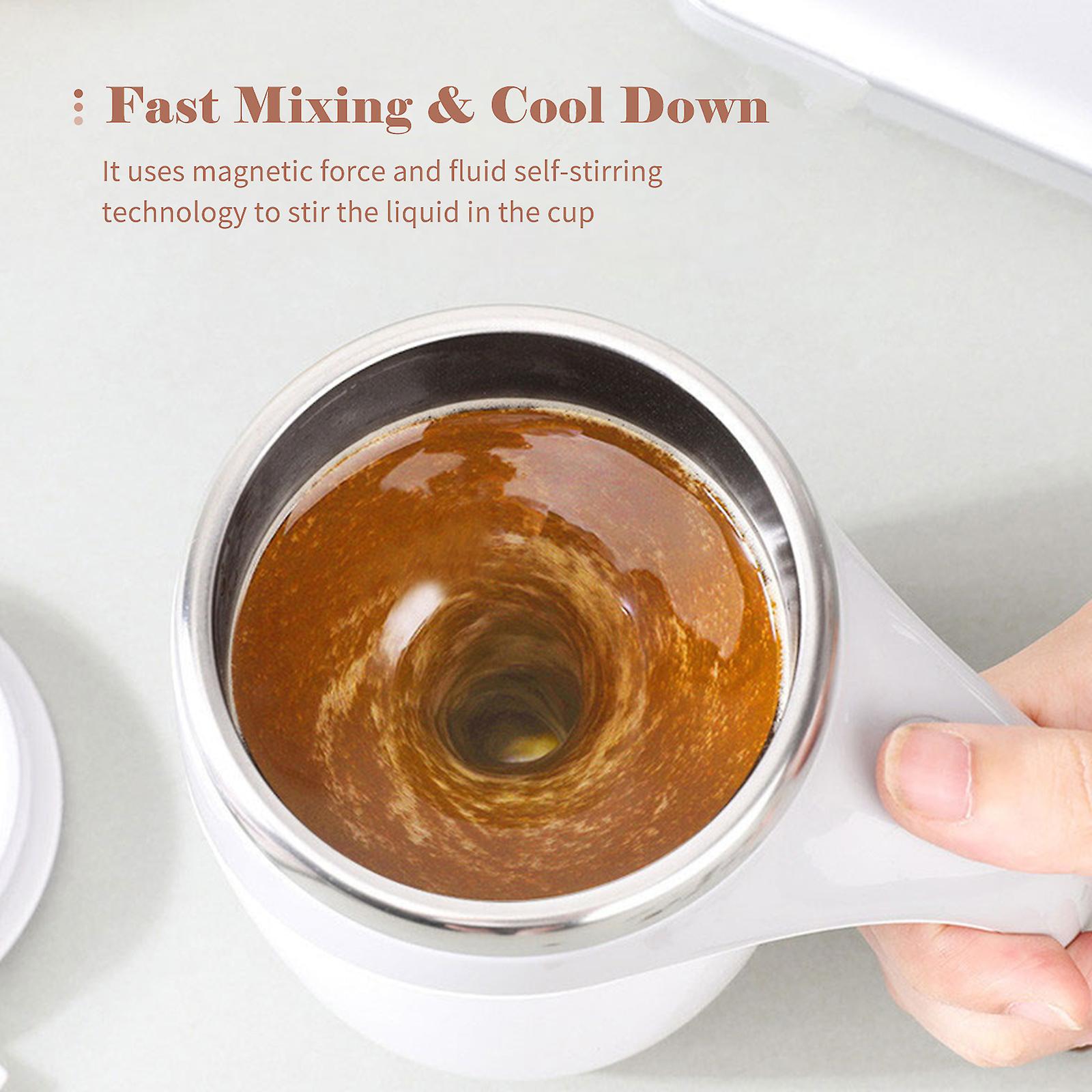 Coffee 380ml Self Stirring Mug With Lid Automatic Magnetic Stirring Coffee Cup Electric Stainless Steel Self Mixing Coffee Cup For Coffee Milk Cocoa H