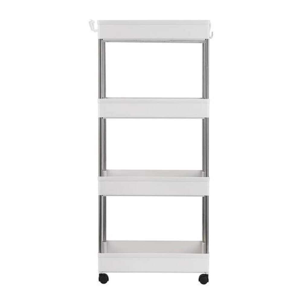 4 Layer Mobile Multi functional Storage Cart Suitable for Kitchen  Bathroom  Laundry Room Narrow Place   (16 x 8.7 x 34.5)\