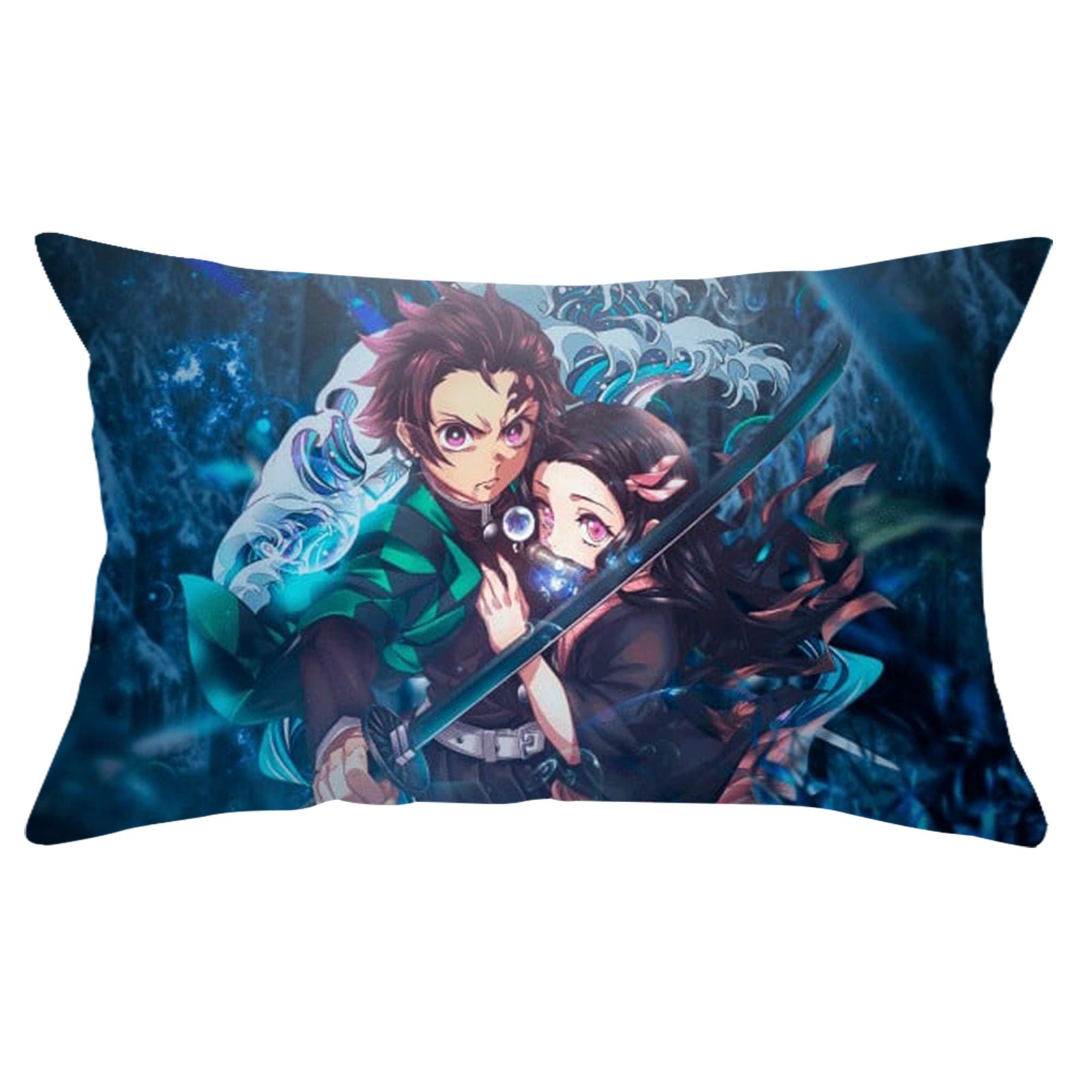 Riapawel Demon Slayer Pillowcase 20x12 inch Anime Pillow Case Decorative Cushion Cover for Home Sofa Decor(one_size Family)