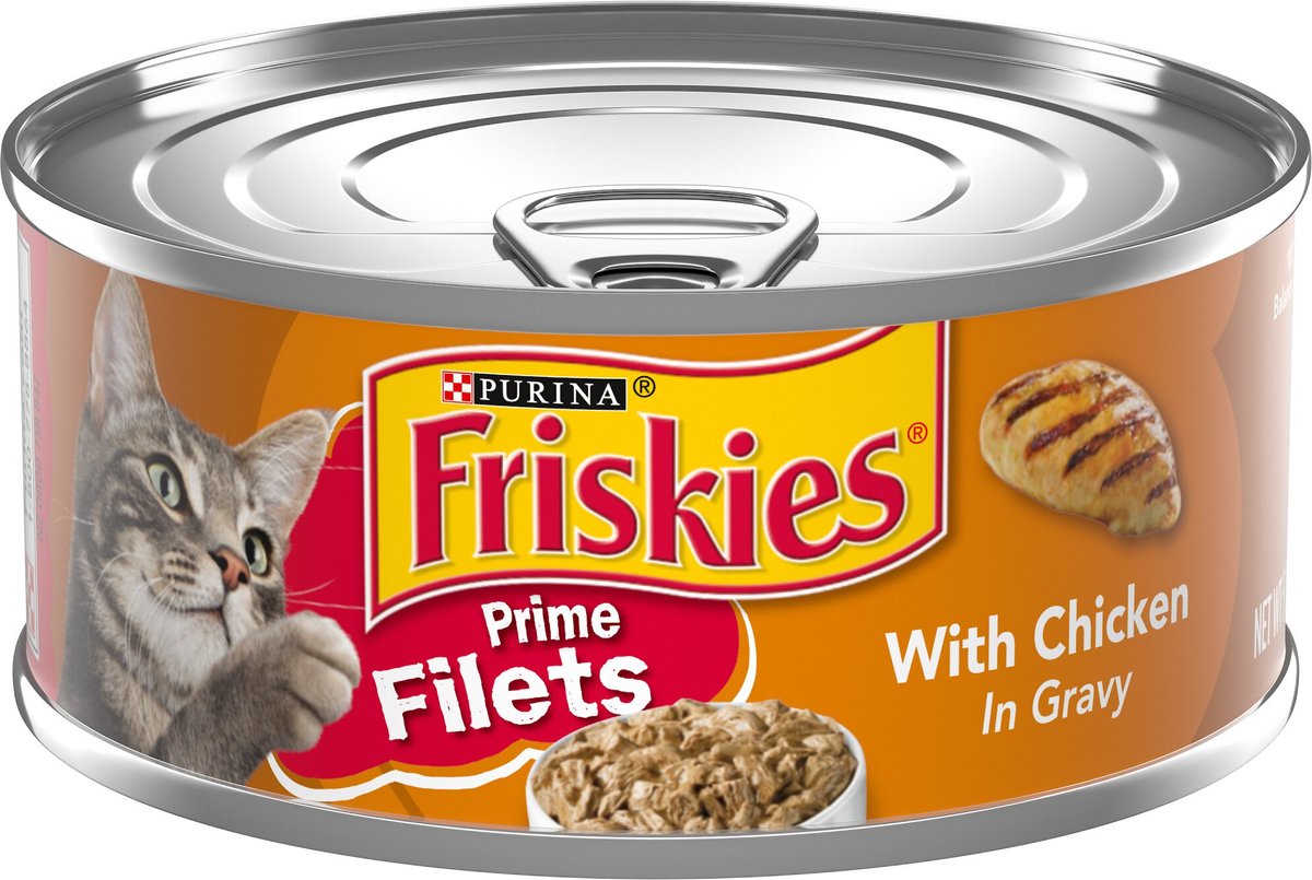 Purina Friskies Gravy Wet Cat Food Prime Filets With Chicken - (24) 5.5 oz. Cans