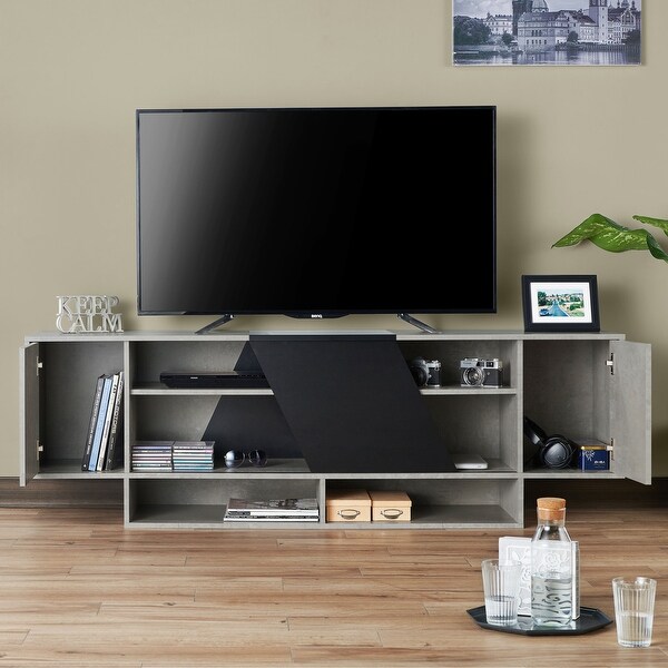 DH BASIC Modern Grey 71-inch TV Stand by Denhour